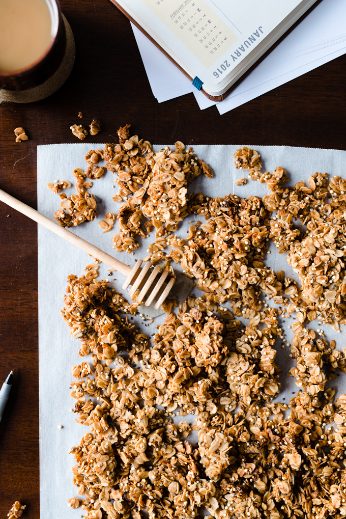 Coconut Quinoa Granola - This easy homemade granola is great for breakfast on yogurt, as cereal, or just plain!
